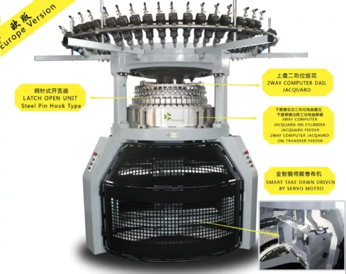 (EURO) DVK-GBCJT1.2-2 DOUBLE JERSERY COMPUTER JACQUARD WITH CYLINDER TRANSFER MACHINE (EURO) DVK-GBCJT1.2-2